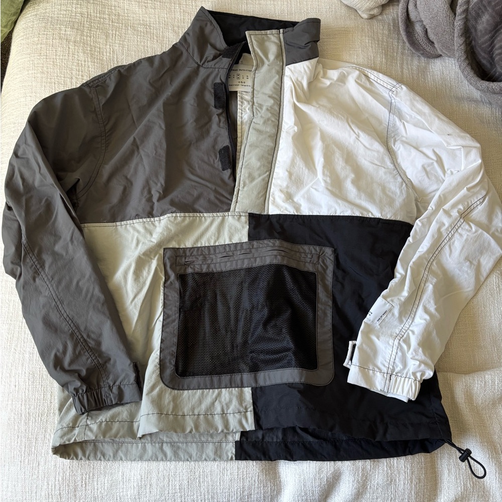 Urban Outfitters Black, Gray, and White Windbreaker
